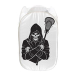 Lacrosse Skull Print Mesh Laundry Hamper