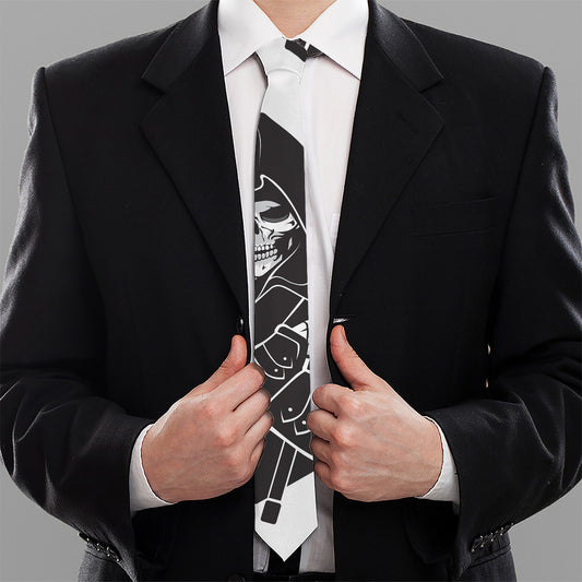 Lacrosse Skull Print Necktie