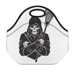 Lacrosse Skull Print Neoprene Lunch Bag