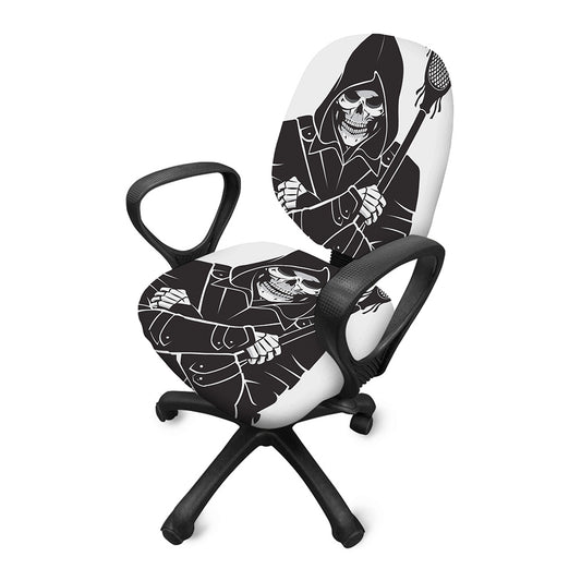 Lacrosse Skull Print Office Chair Cover