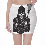 Lacrosse Skull Print Pencil Mini Skirt