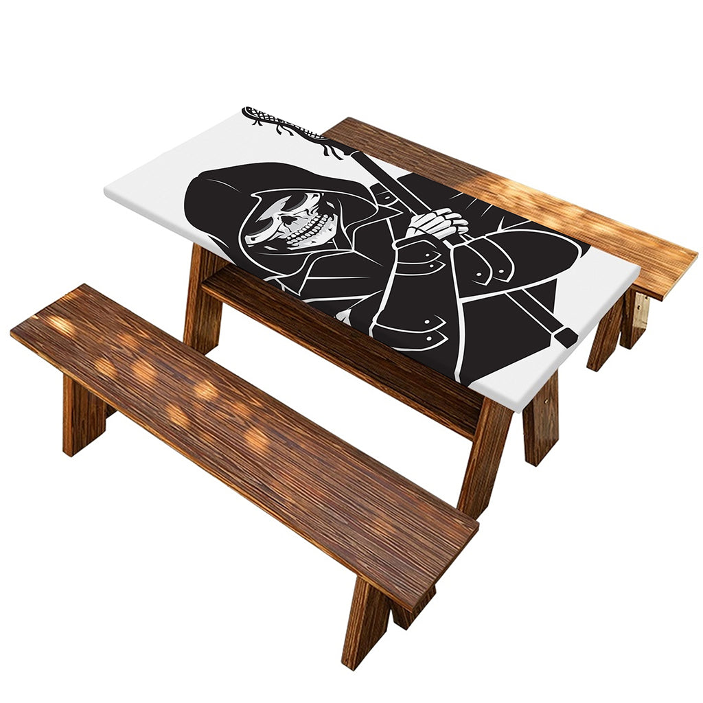 Lacrosse Skull Print Picnic Table Cover