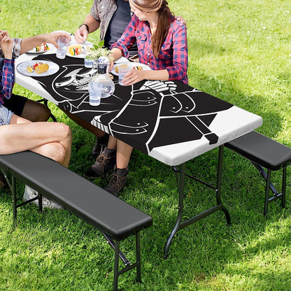 Lacrosse Skull Print Picnic Table Cover
