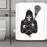 Lacrosse Skull Print Polyester Shower Curtain