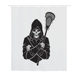 Lacrosse Skull Print Polyester Shower Curtain