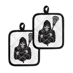 Lacrosse Skull Print Pot Holders