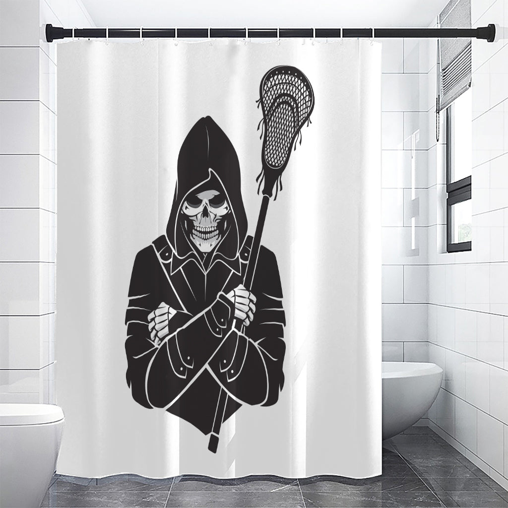 Lacrosse Skull Print Premium Shower Curtain