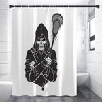 Lacrosse Skull Print Premium Shower Curtain