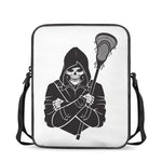 Lacrosse Skull Print Rectangular Crossbody Bag