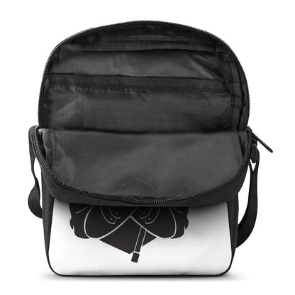 Lacrosse Skull Print Rectangular Crossbody Bag