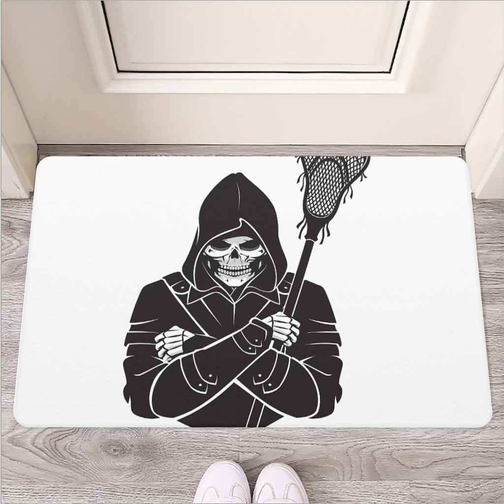 Lacrosse Skull Print Rubber Doormat