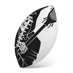Lacrosse Skull Print Rugby Ball