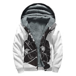 Lacrosse Skull Print Sherpa Lined Zip Up Hoodie