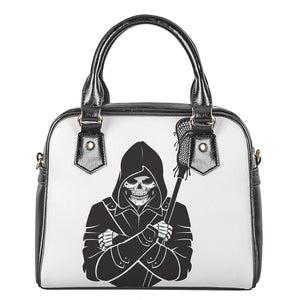 Lacrosse Skull Print Shoulder Handbag