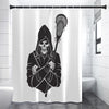 Lacrosse Skull Print Shower Curtain