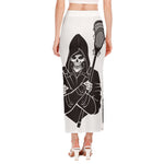 Lacrosse Skull Print Side Slit Maxi Skirt