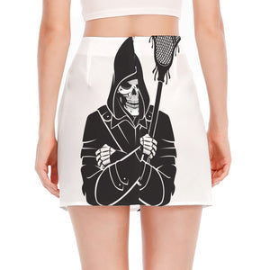 Lacrosse Skull Print Side Slit Mini Skirt