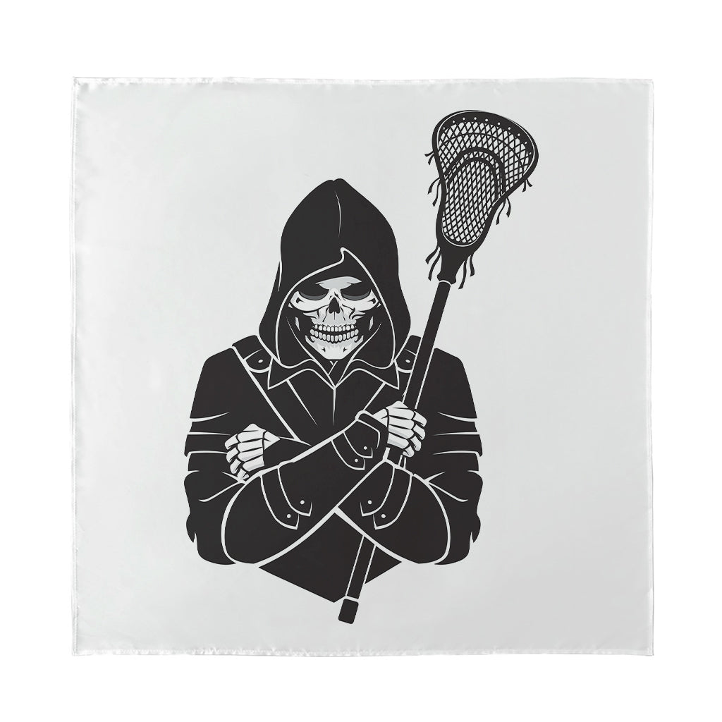 Lacrosse Skull Print Silk Bandana