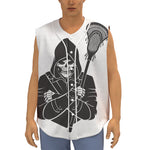Lacrosse Skull Print Sleeveless Baseball Jersey