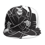 Lacrosse Skull Print Snapback Cap
