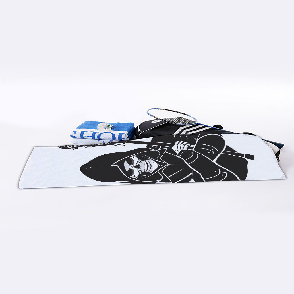 Lacrosse Skull Print Sports Towel