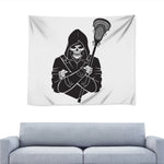 Lacrosse Skull Print Tapestry