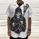 Lacrosse Skull Print Textured Short Sleeve Shirt