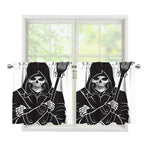 Lacrosse Skull Print Tier Curtains