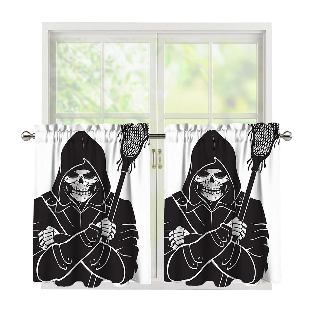 Lacrosse Skull Print Tier Curtains