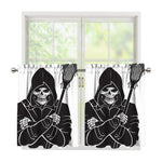 Lacrosse Skull Print Tier Curtains