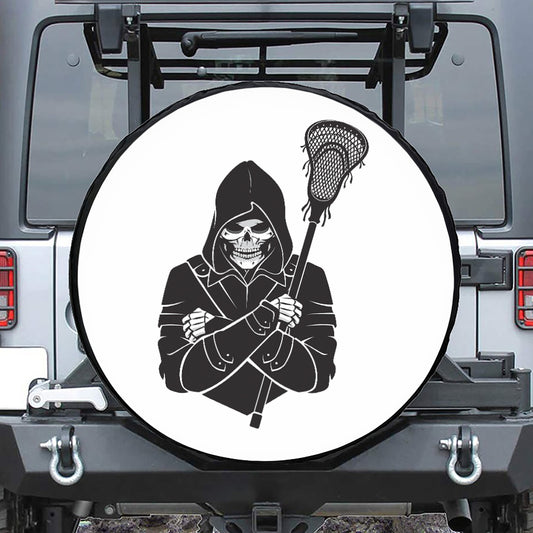 Lacrosse Skull Print Tire Cover