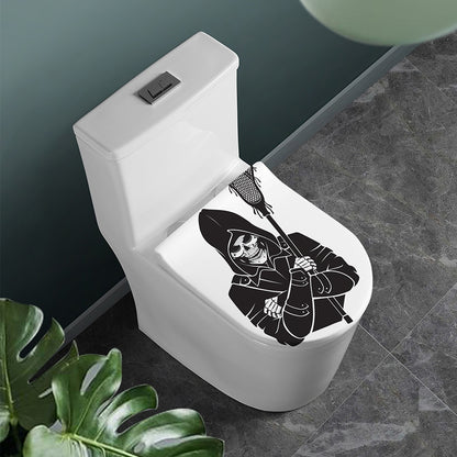 Lacrosse Skull Print Toilet Lid Cover
