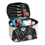 Lacrosse Skull Print Travel Makeup Bag