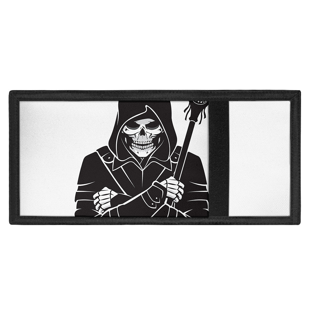 Lacrosse Skull Print Trifold Wallet