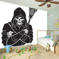 Lacrosse Skull Print Wall Sticker