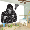 Lacrosse Skull Print Wall Sticker