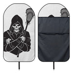 Lacrosse Skull Print Waterproof Car Seat Cover