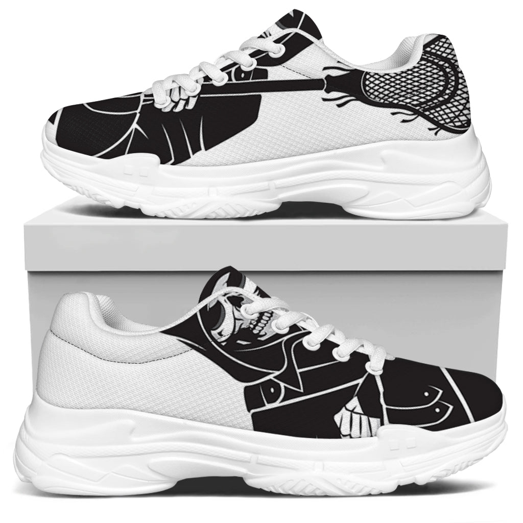 Lacrosse Skull Print White Chunky Shoes