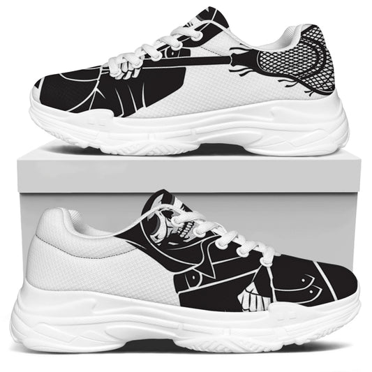 Lacrosse Skull Print White Chunky Shoes