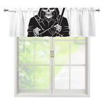 Lacrosse Skull Print Window Valance