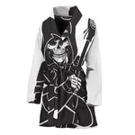 Lacrosse Skull Print Women's Bathrobe