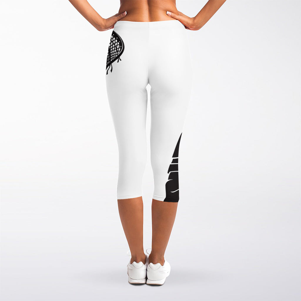 Lacrosse Skull Print Women's Capri Leggings