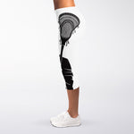 Lacrosse Skull Print Women's Capri Leggings