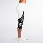 Lacrosse Skull Print Women's Capri Leggings