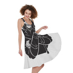 Lacrosse Skull Print Women's Sleeveless Dress