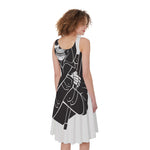 Lacrosse Skull Print Women's Sleeveless Dress