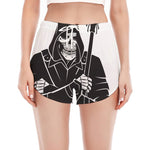 Lacrosse Skull Print Women's Split Running Shorts