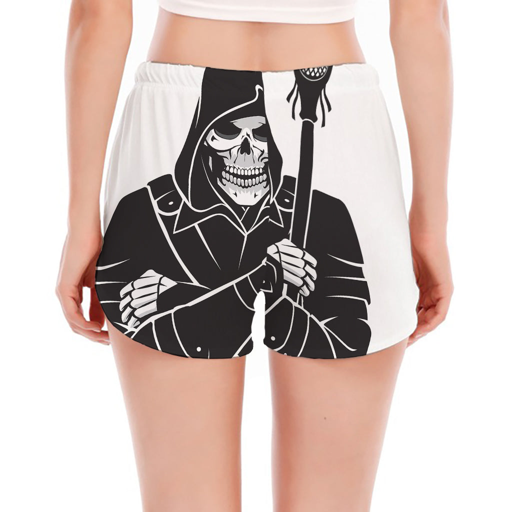 Lacrosse Skull Print Women's Split Running Shorts