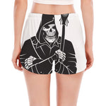 Lacrosse Skull Print Women's Split Running Shorts