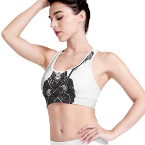 Lacrosse Skull Print Women's Sports Bra